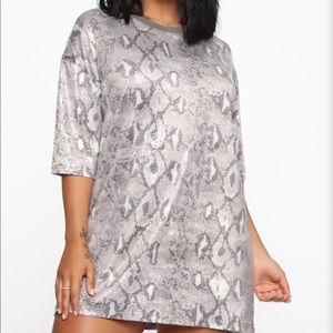 Sequin snake skin t shirt dress